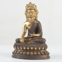 仏教美術　古銅鍍金　チベット仏　仏像　置物　V　9227 仏教美術 古銅鍍金 チベット仏 仏像 置物 V 9227 - メルカリ