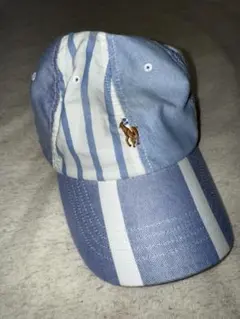 Polo Ralph Lauren 水色ストライプ キャップ