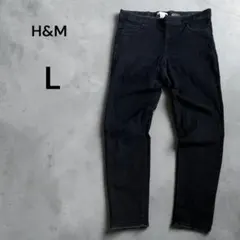 【A91】H&M スキニーデニムパンツ L グレー イージー カジュアル 古着