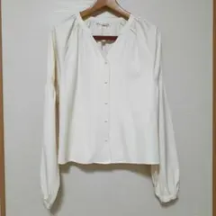 レデース ブラウス 長袖 アイボリー バルーン袖 Mサイズ シャツ