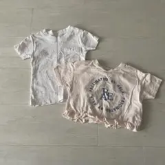 しまむら　RELA. 淡いピンクのトップス　つぶつぶTシャツ 80