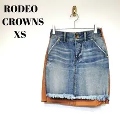 RODEO CROWNSデニム切替スカートXSミニスカート 異素材アメカジ夏のサムネイル
