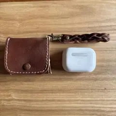 イヤホン収納ポーチ　コインケース ストラップ付き レザークラフト