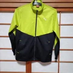 PUMA トラックジャケット ライムグリーン ブラック　140サイズのサムネイル