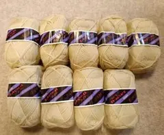 ウール100% 毛糸セット　９玉　ベージュ