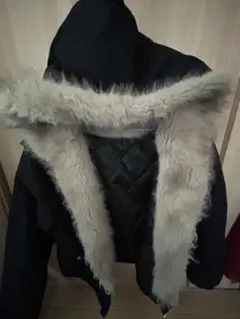 ファーダウンジャケット 黒