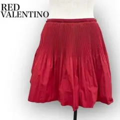 【美品】RED VALENTINO プリーツスカート 38赤フレア光沢上品高級感のサムネイル