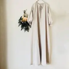 Amiur エミレ ロングワンピース フリーサイズ / バルーンスリーブ