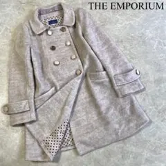THE EMPORIUMウール混 裏地ドット柄 襟取り外し可 バルカラーコート