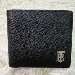 BURBERRY バーバリー 折り財布 TB金具 本革 レザー ブラック
