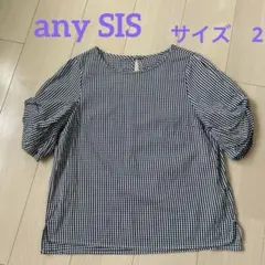 any SIS パフスリーブトップス　ブラックチェック　Mサイズのサムネイル