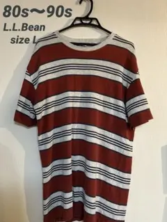 L.L.Bean エルエルビーン 80s〜90s ボーダーTシャツ　レッドのサムネイル