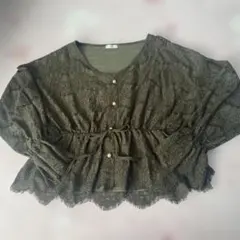最終値下axes femme オリーブグリーン レースカットソー　新品、未使用