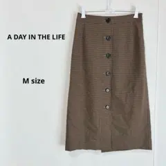 A DAY IN THE LIFE チェック柄スカート　M ブラウンのサムネイル