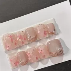 Lサイズ 桜ネイル 春ネイル ピンクネイル ネイルチップ