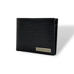 【新品】シーケーカルバンクライン ウォレット 二つ折り 財布 レザー ブラック