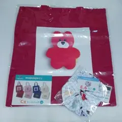 mojojojoくじ C賞 トートバッグ 赤 E賞 シュシュ ブルー