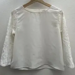 anySiS ホワイト レース 七分袖 トップス