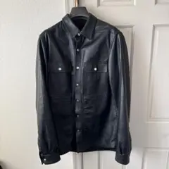 名作】Rick Owens 22FW レザーシャツジャケット オリーブ 48 - メルカリ