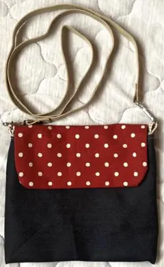 ハンドメイド 水玉模様 ショルダーバッグ