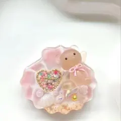 【再販△】レジン ヘアゴム 蝶　くまちゃん ピンク×ラメパープル◡̈♥︎ 再販△】レジン ヘアゴム 蝶 くまちゃん ピンク×ラメパープル◡̈