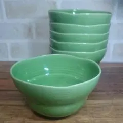 緑釉段付小鉢(6ヶ)