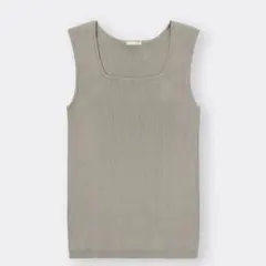 リブニットスクエアネックタンクトップ