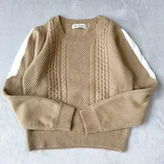 g831 クリアインプレッション ケーブルニット セーター M ブラウン