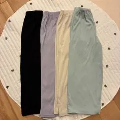 GU GIRLSリブプルオンワイドパンツ　140cm