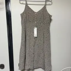 GU 花柄キャミワンピース L ブラウン