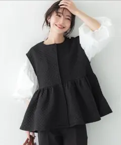 coca キルティングギャザーベスト