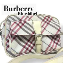 【美品】BURBERRYバーバリー　ショルダーバッグ　ノバチェック　ナイロン白