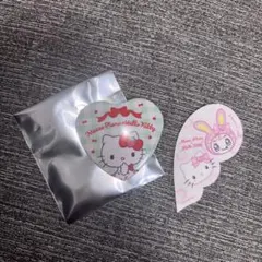 メゾピアノ　ハローキティ　コラボ　缶バッジ　ステッカー　セット