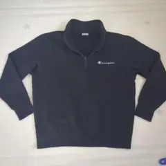 Champion ハーフジップ　ブラック ジップアップ トレーナー L