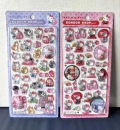 【正規品】和柄キティ ボンボンドロップシール 2種セット