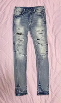 mnml ダメージ加工 スキニージーンズ