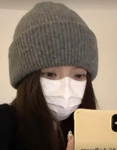 SHEIN　ニット帽　グレー　ビーニー　ウール