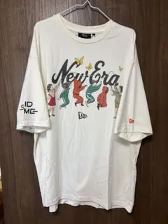 NEW ERA ニューエラ イカゲーム コラボ Tシャツ オフホワイト　Lサイズ