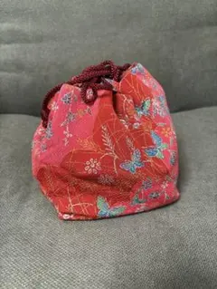 和装用バッグ 蝶と花模様