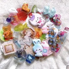 ぷっくりシールおすそ分け 40枚 女の子ステッカー シャカシャカ 夜猫 よるねこ