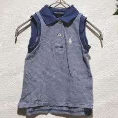 【ラルフローレン】 ノースリーブ ポロシャツ 2T サイズ　ブルー系