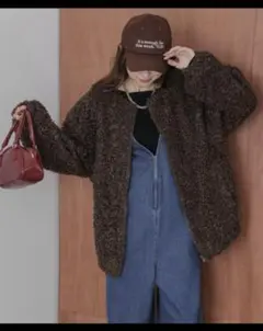 AMELY アウター　ボア　ノーカラー　プードルファー