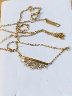 18Kゴールド ストーン付き 2連ネックレス 1.8g