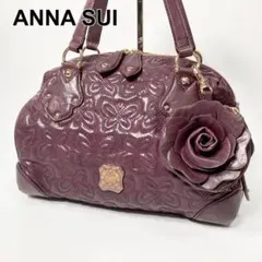 アナスイ メアリー ミニ ボストンバッグ 薔薇 ポーチ 刺繍 キルティング