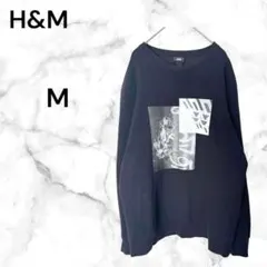 半額セール‼️H&M プリントスウェット【M】ユニセックス 裏起毛 オーバーサイズ