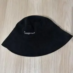 ブラック コーデュロイ バケットハット