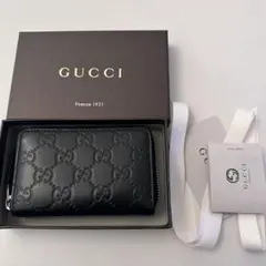 GUCCI グッチ シマレザーブラック シガレットケース 保存袋・付属品