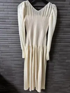 Lily Brown リブ編みロングワンピース