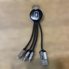 光る！ナンデモ充電くん！マルチ充電ケーブル ブラック
