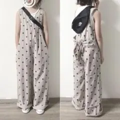 キッズ32＊　BREEZE ブリーズ　オーバーオール　サロペット　ドット　120